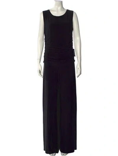 Pre-owned Norma Kamali Scoop Neck Jumpsuit In Black