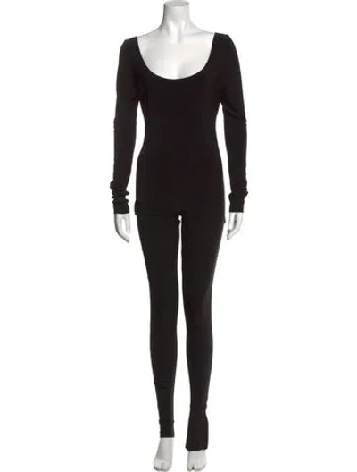 Pre-owned Norma Kamali Scoop Neck Jumpsuit In Black