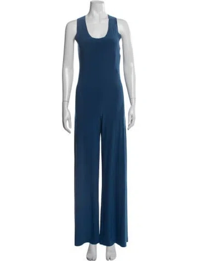 Pre-owned Norma Kamali Scoop Neck Jumpsuit In Blue