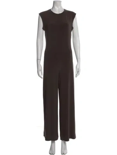 Pre-owned Norma Kamali Scoop Neck Jumpsuit In Brown
