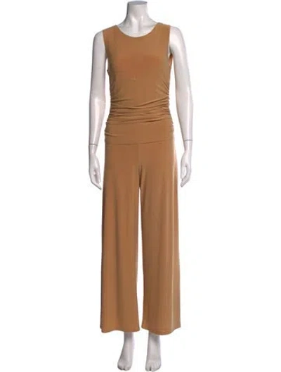 Pre-owned Norma Kamali Scoop Neck Jumpsuit In Gold