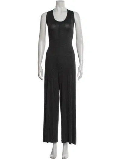 Pre-owned Norma Kamali Scoop Neck Jumpsuit In Gray
