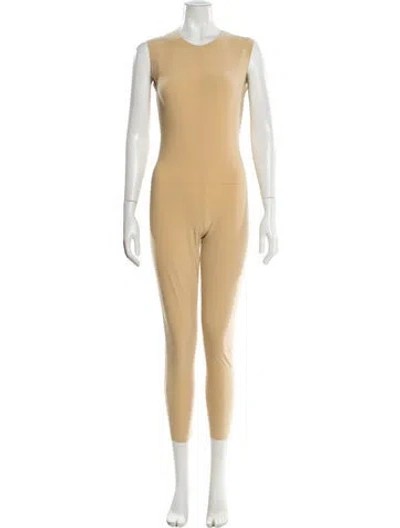 Pre-owned Norma Kamali Scoop Neck Jumpsuit In Neutral