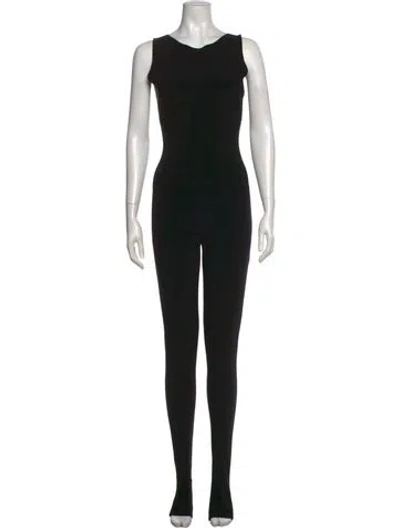 Pre-owned Norma Kamali Scoop Neck Jumpsuit W/ Tags In Black