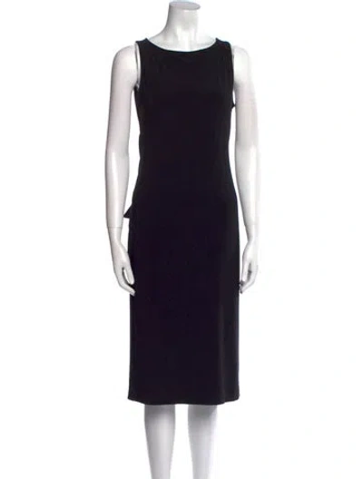 Pre-owned Norma Kamali Scoop Neck Knee-length Dress In Black