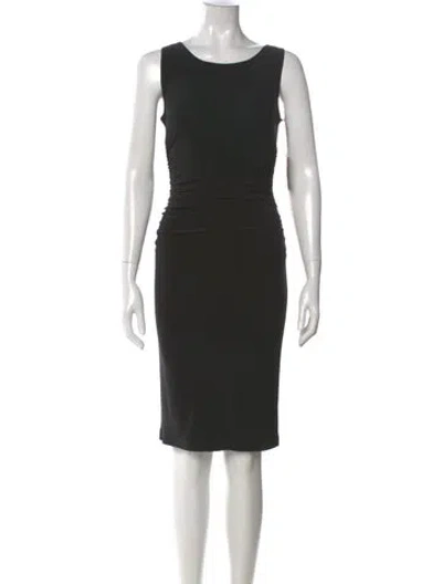 Pre-owned Norma Kamali Scoop Neck Knee-length Dress In Black
