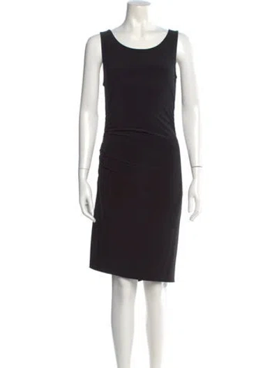 Pre-owned Norma Kamali Scoop Neck Knee-length Dress In Black