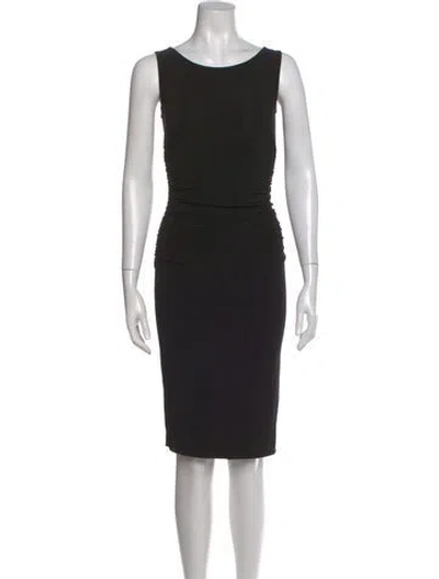 Pre-owned Norma Kamali Scoop Neck Knee-length Dress In Black
