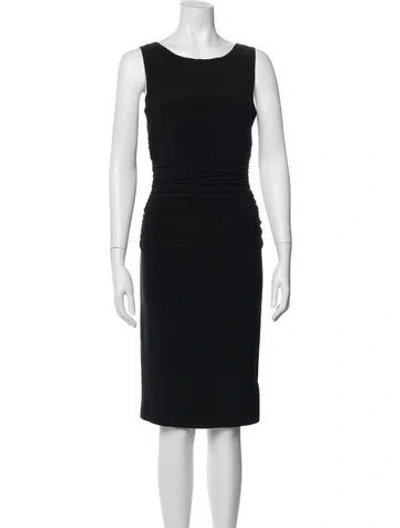Pre-owned Norma Kamali Scoop Neck Knee-length Dress In Black