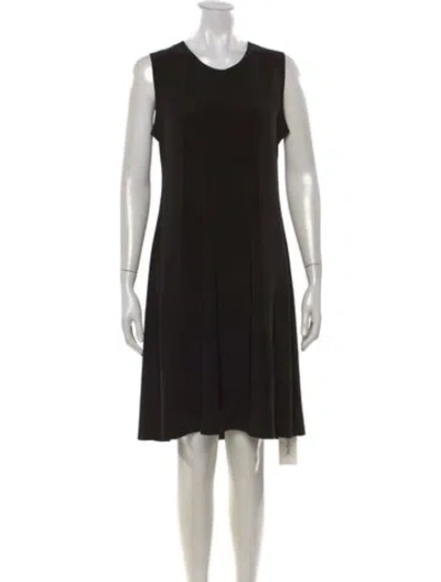 Pre-owned Norma Kamali Scoop Neck Knee-length Dress In Black/white