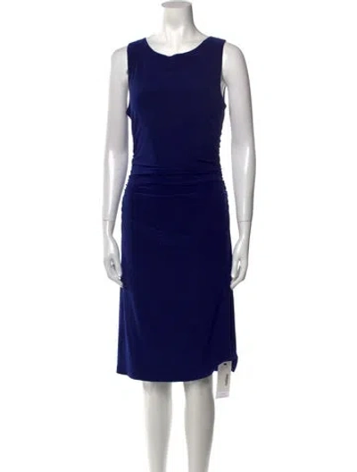 Pre-owned Norma Kamali Scoop Neck Knee-length Dress In Blue