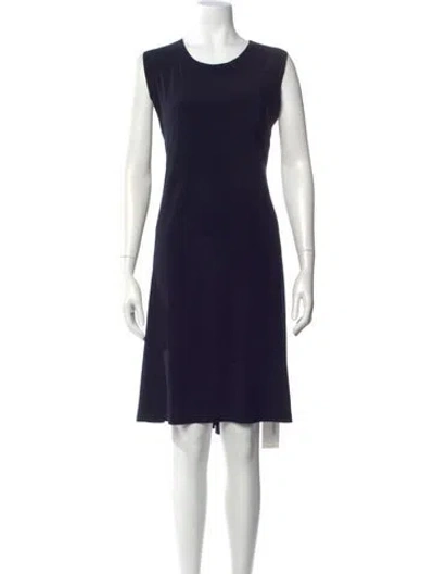 Pre-owned Norma Kamali Scoop Neck Knee-length Dress In Blue
