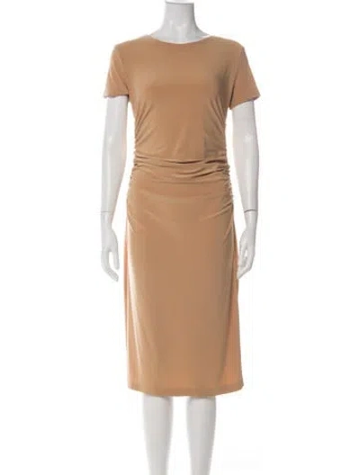 Pre-owned Norma Kamali Scoop Neck Knee-length Dress In Green