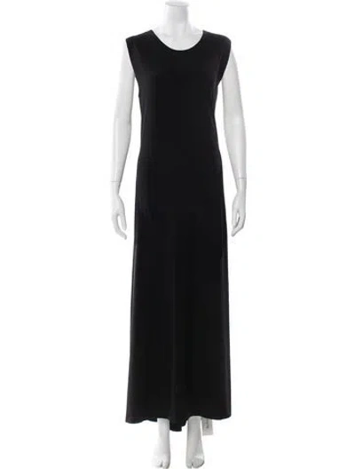 Pre-owned Norma Kamali Scoop Neck Long Dress In Black