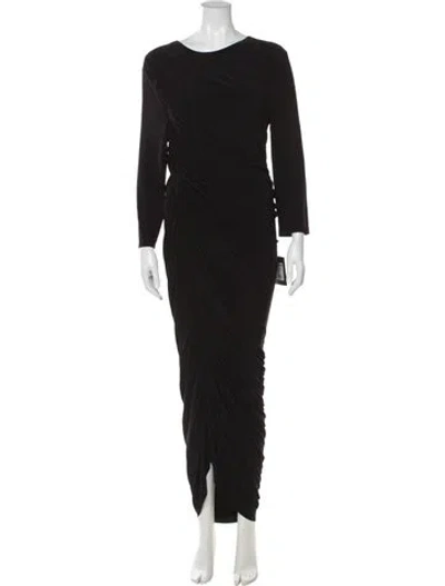 Pre-owned Norma Kamali Scoop Neck Long Dress In Black