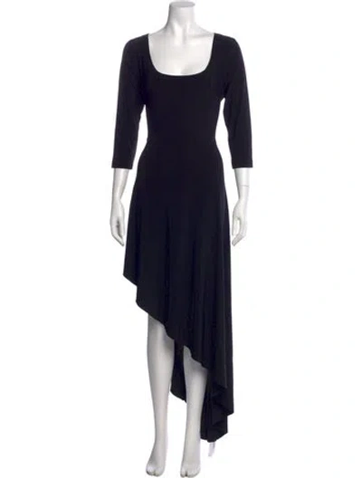 Pre-owned Norma Kamali Scoop Neck Long Dress In Black