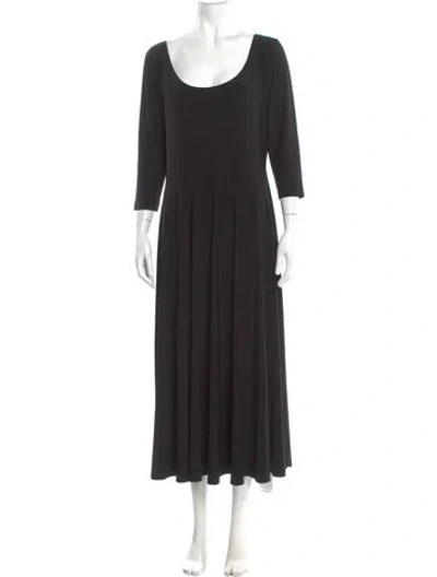 Pre-owned Norma Kamali Scoop Neck Long Dress In Black