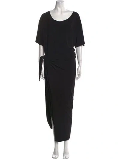Pre-owned Norma Kamali Scoop Neck Long Dress In Black