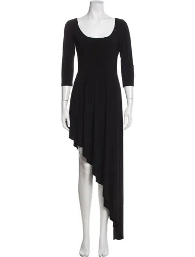 Pre-owned Norma Kamali Scoop Neck Long Dress In Black