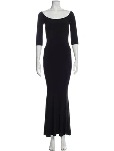 Pre-owned Norma Kamali Scoop Neck Long Dress In Blue