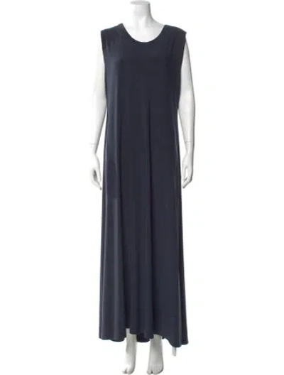 Pre-owned Norma Kamali Scoop Neck Long Dress In Blue