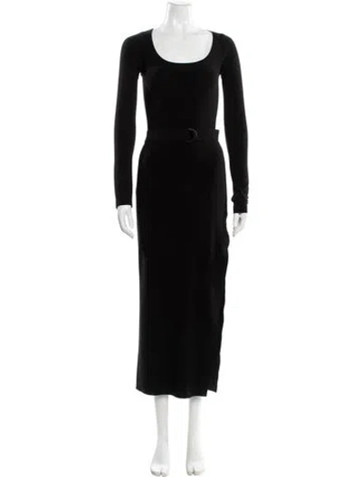 Pre-owned Norma Kamali Scoop Neck Long Dress In Gray