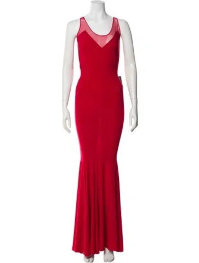 Pre-owned Norma Kamali Scoop Neck Long Dress In Red