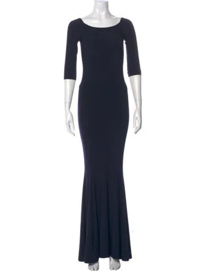 Pre-owned Norma Kamali Scoop Neck Long Dress W/ Tags In Blue