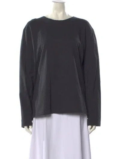 Pre-owned Norma Kamali Scoop Neck Long Sleeve Sweatshirt In Gray