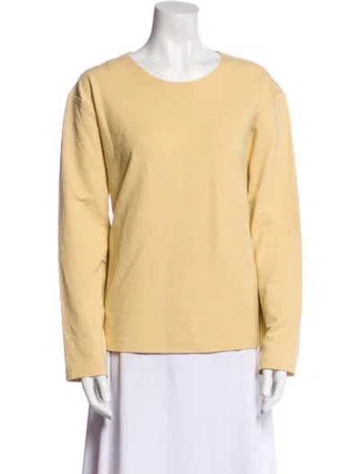 Pre-owned Norma Kamali Scoop Neck Long Sleeve Sweatshirt W/ Tags In Yellow