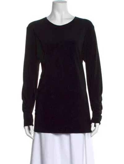 Pre-owned Norma Kamali Scoop Neck Long Sleeve Top In Black