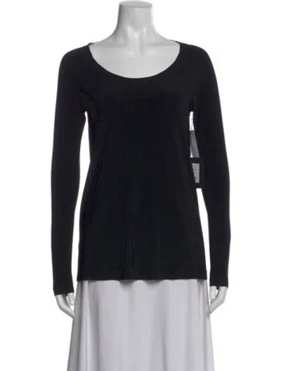 Pre-owned Norma Kamali Scoop Neck Long Sleeve Top In Black