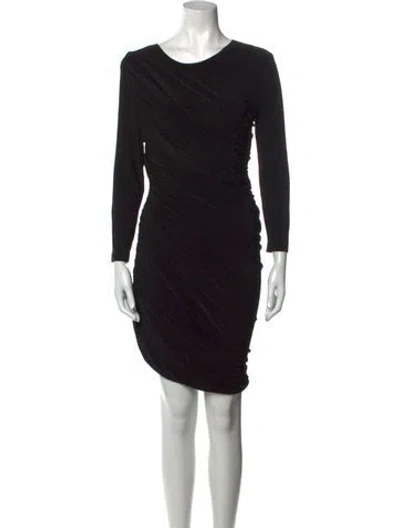 Pre-owned Norma Kamali Scoop Neck Midi Length Dress In Black
