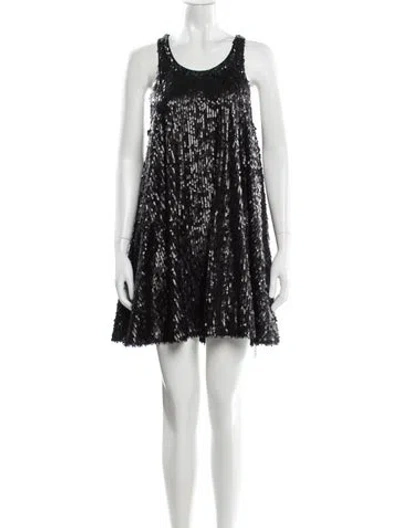 Pre-owned Norma Kamali Scoop Neck Mini Dress In Black