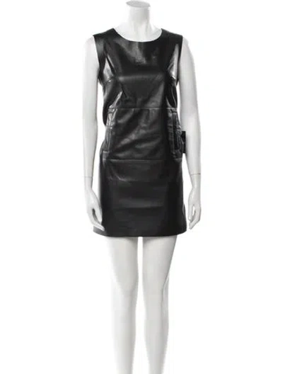 Pre-owned Norma Kamali Scoop Neck Mini Dress In Black