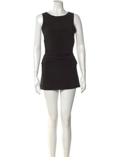 Pre-owned Norma Kamali Scoop Neck Mini Dress In Black