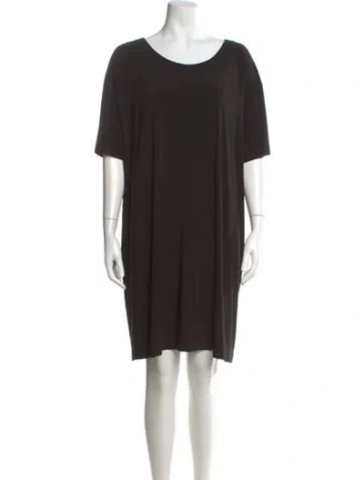 Pre-owned Norma Kamali Scoop Neck Mini Dress In Black