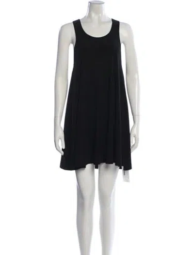 Pre-owned Norma Kamali Scoop Neck Mini Dress In Black