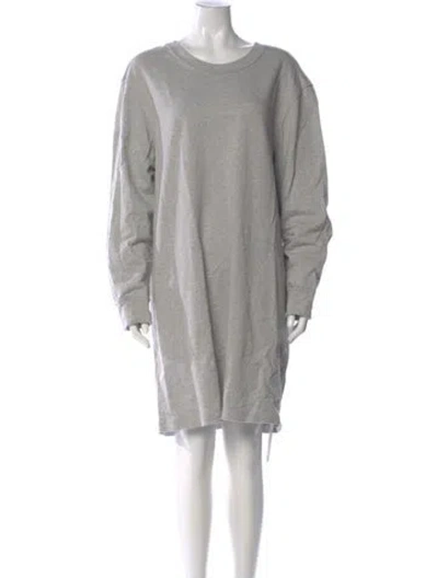 Pre-owned Norma Kamali Scoop Neck Mini Dress In Gray