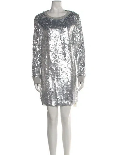 Pre-owned Norma Kamali Scoop Neck Mini Dress In Gray