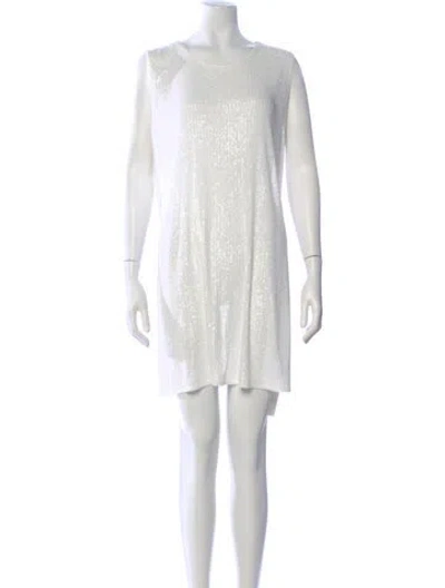Pre-owned Norma Kamali Scoop Neck Mini Dress In Neutral