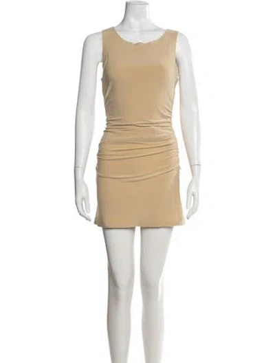 Pre-owned Norma Kamali Scoop Neck Mini Dress In Neutral