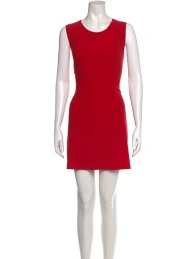 Pre-owned Norma Kamali Scoop Neck Mini Dress In Red