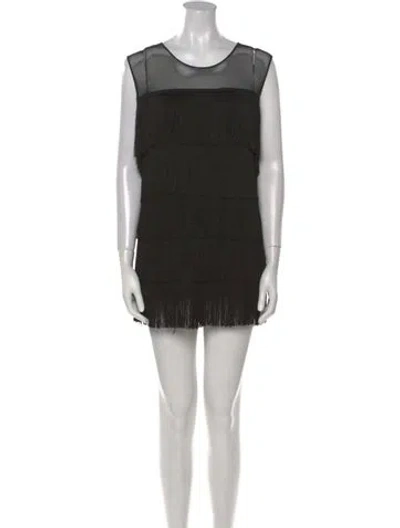 Pre-owned Norma Kamali Scoop Neck Mini Dress W/ Tags In Black