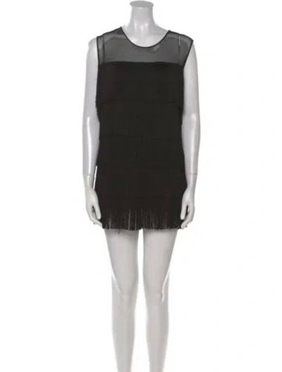 Pre-owned Norma Kamali Scoop Neck Mini Dress W/ Tags In Black