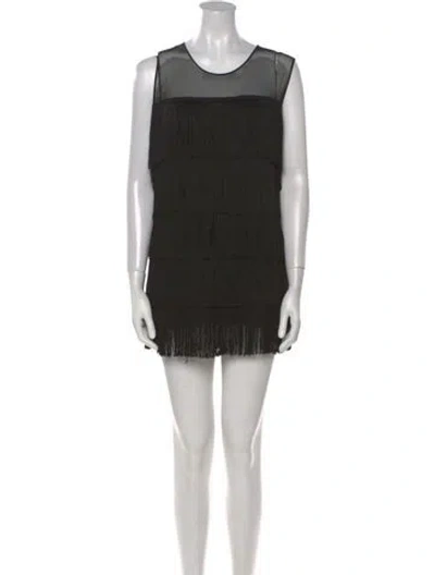 Pre-owned Norma Kamali Scoop Neck Mini Dress W/ Tags In Black