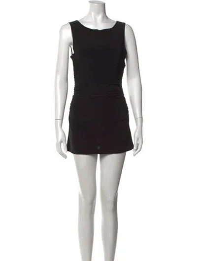 Pre-owned Norma Kamali Scoop Neck Mini Dress W/ Tags In Black