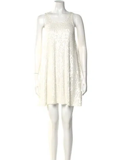 Pre-owned Norma Kamali Scoop Neck Mini Dress In White