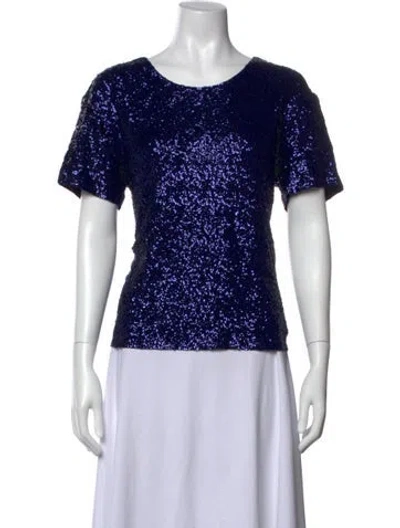 Pre-owned Norma Kamali Scoop Neck Short Sleeve T-shirt In Blue