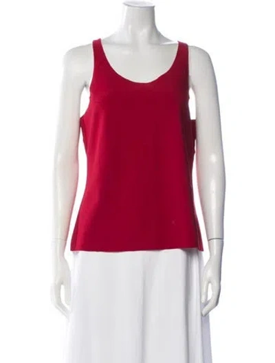 Pre-owned Norma Kamali Scoop Neck Sleeveless Top In Red